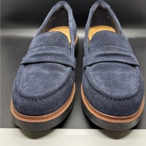 Clarks Women's Navy Suede Loafers
